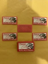 5 Double Edge Razor Blades, Tiger Carbon Steel Long Hole