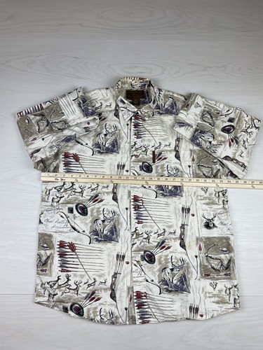 Magellan Sportswear Flannel Button Down Shirt Size L/Traditional Archery/Deer - Picture 3 of 6