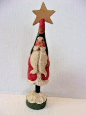 House of Hatten Christmas Tree Santa Metal Star Vintage Folk Art 1989 Calla