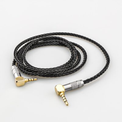 3.5MM Right Angled AUX Cable 8core OCC copper silver audio car upgrade Headphone