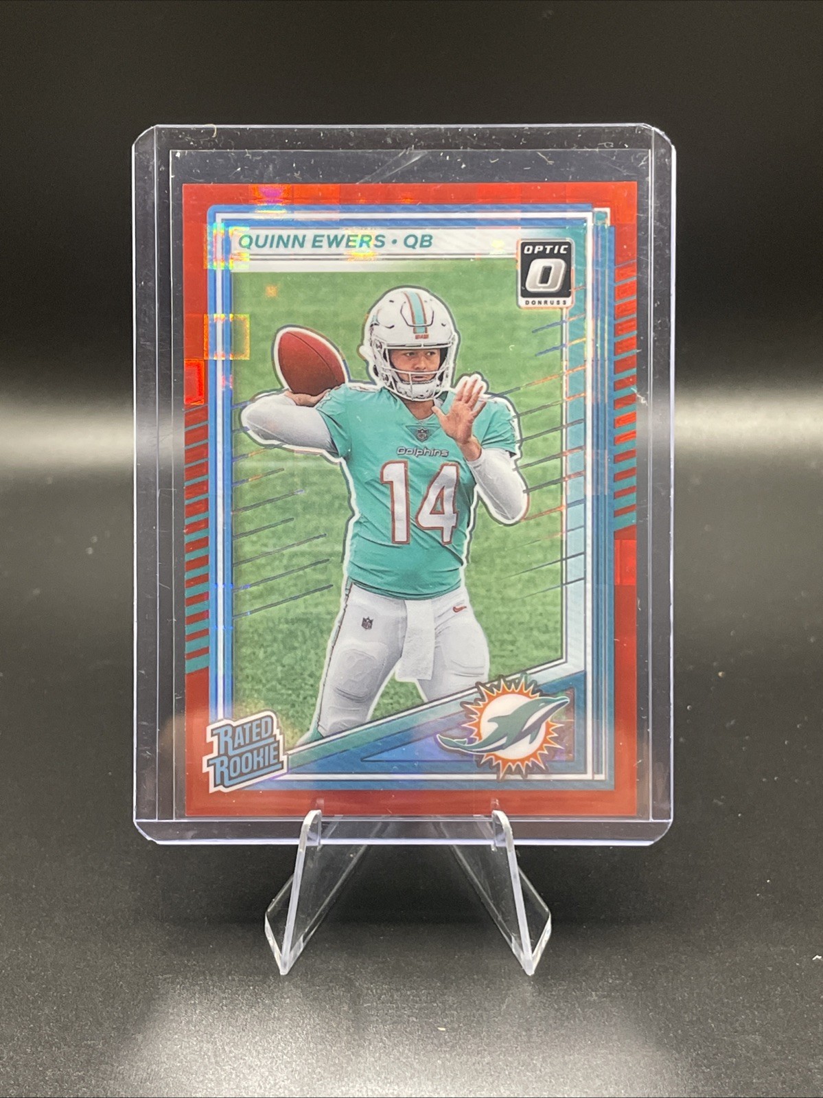 2025 Panini Donruss - Quinn Ewers Optic Preview Red Pandora Rated Rookie - MIAMI