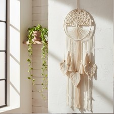 Tree of Life Macrame Wall Hanging Boho Dream Catcher Tapestry, Handmade Woven...