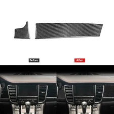Carbon Fiber Center Control Console Cover Trim For Porsche Panamera 2010-2016