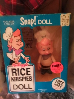 Vintage 1984 Talbolt Toys Kellogg Snap Crackle Pop Figures Cereal Ad Box Lot