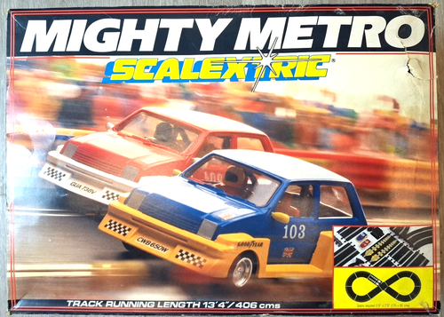 Mighty Metro Scalextric Set Cars Vintage Car Racing Track Electric ...