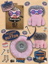 CATCH ME Fuggler Old Fogies Gray 9 Inch Plush SQUIDGE Gray Button Hole Variant