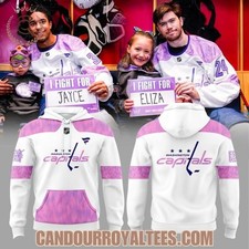 Washington Capita 2025 Hockey Fights Cancer Hoodie All Sizes