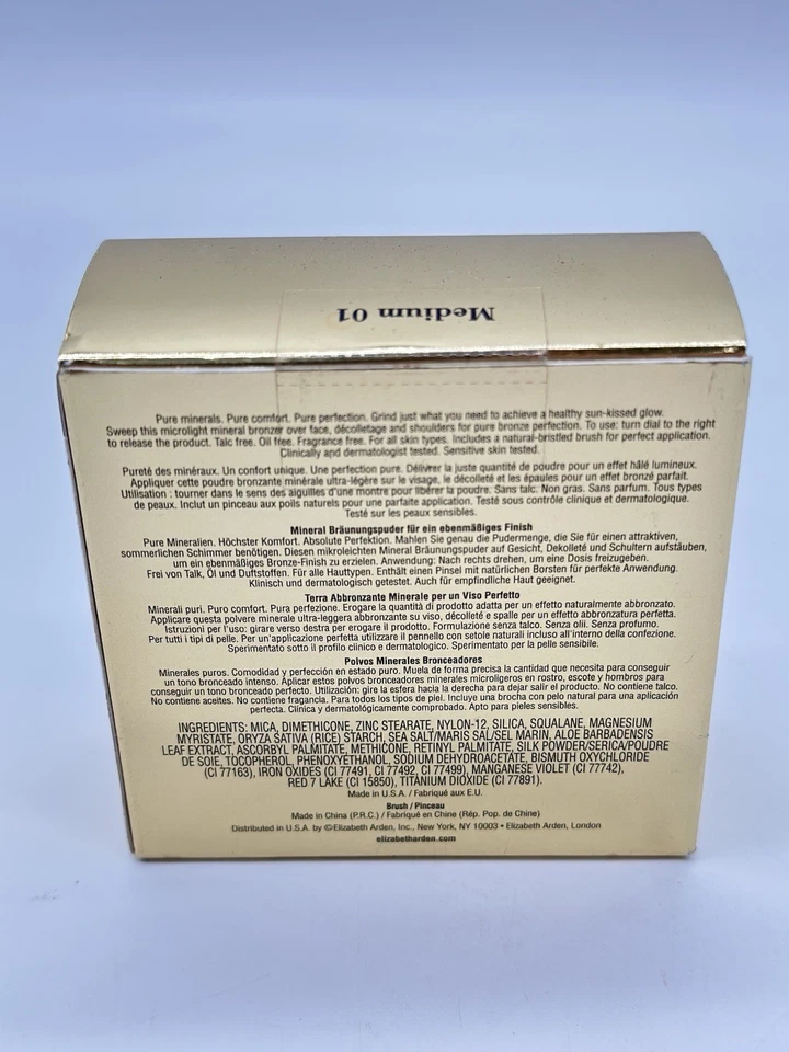 Elizabeth Arden Pure Finish минеральный бронзирующий порошок - средний 01 - 0,27 унц новый - Изображение 2 из 4