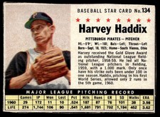 1961 Post Cereal Harvey Haddix Pittsburgh Pirates #134