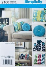Simplicity Sewing Pattern 2160 Pillows Cushions Smocking Ruffles Home Decor NEW