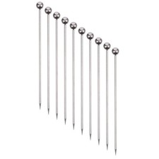 50 Pieces Stainless Steel Cocktail Picks Metal Silver Round bead 50