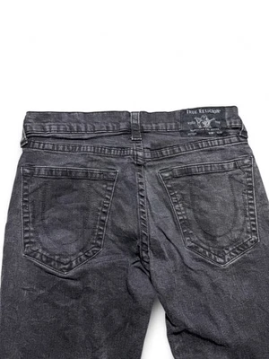 TRUE RELIGION Geno Jeans 34 Streetwear Large Schwarz Designer Denim Luxury H18 - Bild 1 von 4
