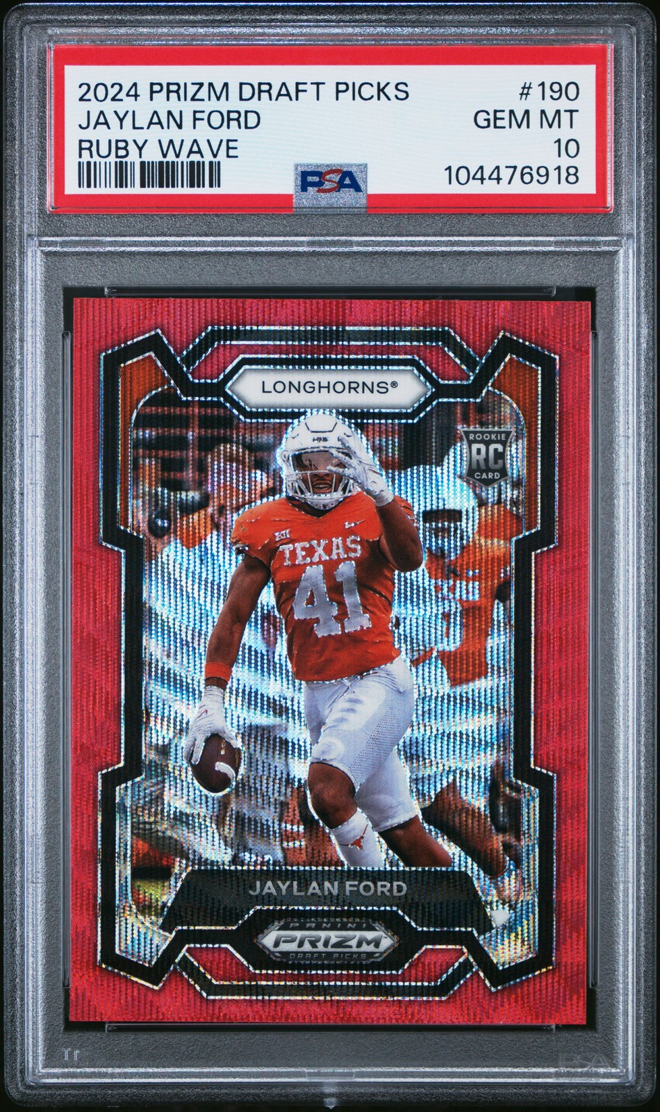 Jaylan Ford Panini Prizm Draft Picks #190 Ruby Wave