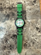 Rare Teenage Mutant Ninja Turtles TMNT Green Rubber Strap Watch Accutime 2015