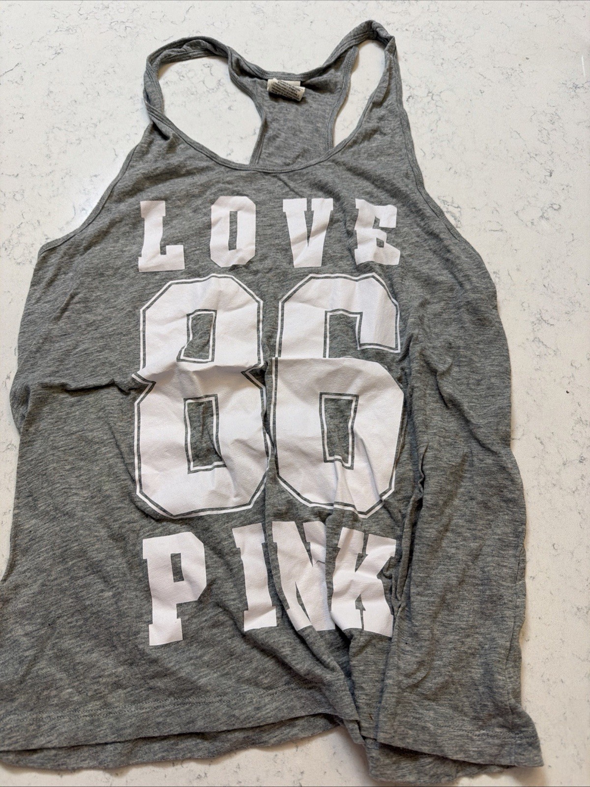 Victoria's Secret Pink gray racerback tank top women's small