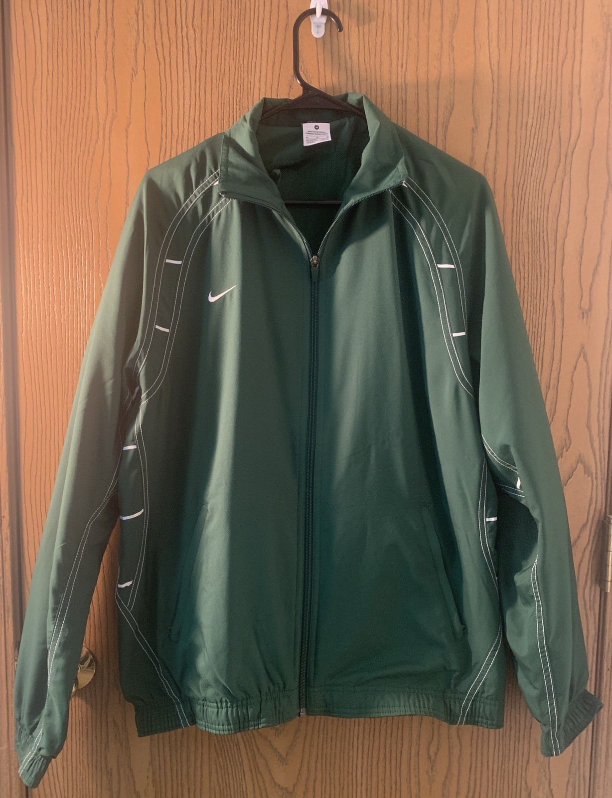 Nike Dri-Fit Full Zip Jacket Medium Green Lightweight Athletic Zip Up Unisex