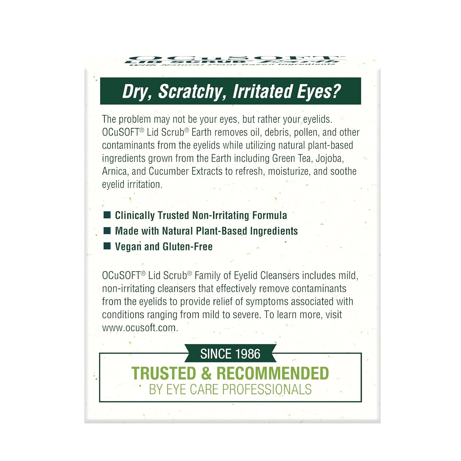 OCuSOFT Lid Scrub Earth Eyelid Cleanser, Pre-Moistened Wipes for Mild... 