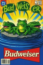 Budweiser Bud Light Beer Frog Frogs Metal Sign 8x12in Vintage Old F