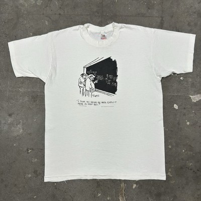 Vintage 90s Single Stitch Sidney Harris White Board Comic T Shirt Men s XL