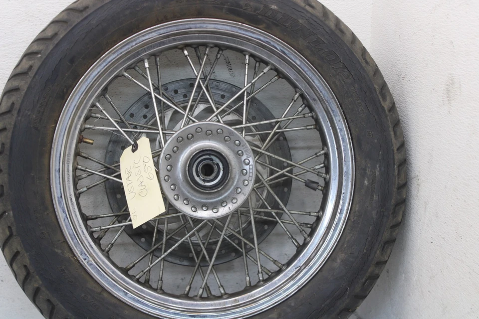 98-08 YAMAHA V STAR 650 XVS650 XVS CLASSIC OEM STRAIGHT FRONT WHEEL RIM w51 - Imagem 3 de 4