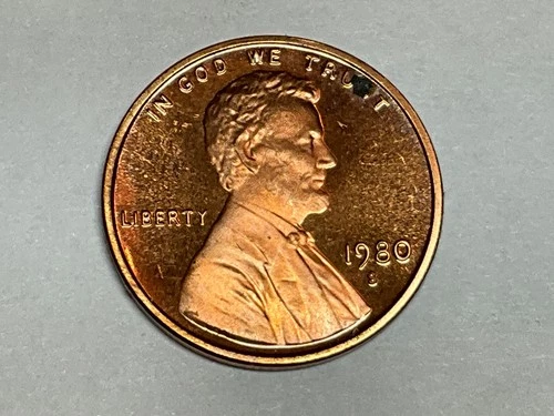 1980 S Lincoln Cent Gem Proof  Obverse Spot #1