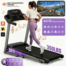 Foldable Treadmill with Incline, Treadmills for Home Walking Pad APP, Bluetooth