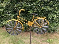 Metal Wind Spinner Bicycle Garden Stake Lawn Ornament Bike Whirligig Decor 1.6m