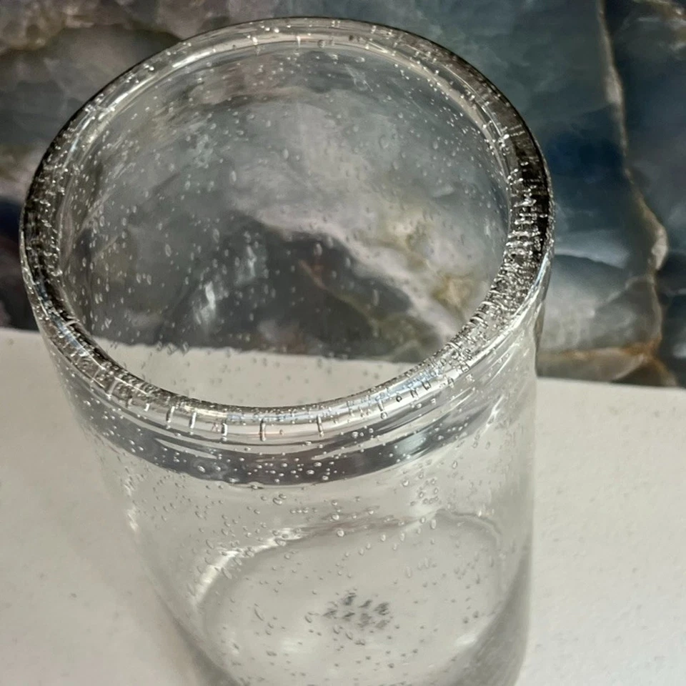 Rae Dunn Glass Vase 9.5" Tall Cylindrical Bubble - Image 3 of 4