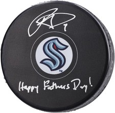 Ryan Donato Seattle Kraken Signed Hockey Puck with 