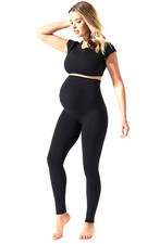 Blanqi Everyday Black Pull On Maternity Belly Support Crop Skinny Leggings L