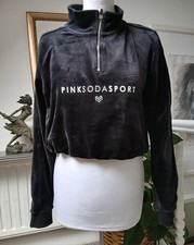 Pink Soda Ladies Black Sweatshirt, Size 10