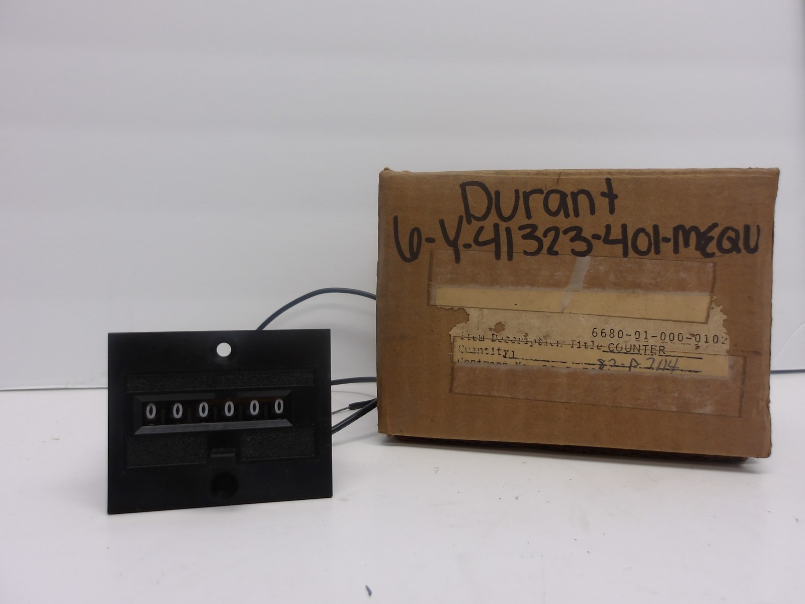 DURANT 6-Y-41323-401-MEQU MECHANICAL/ELECTRIC COUNTER 12VDC 3 WATTS SERIAL 1081