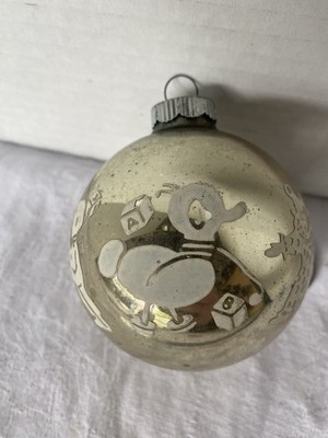 Vintage Glass Shiny Brite CHRISTMAS ORNAMENT Baby Theme Hand Painted Mercury 3 