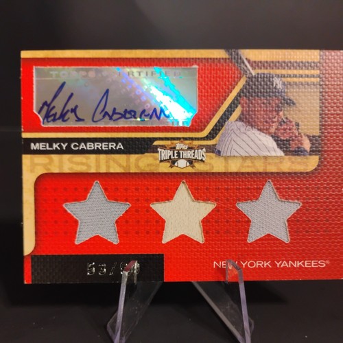2008 Topps Triple Threads #198 Melky Cabrera Jersey Bat Relic AUTO /99