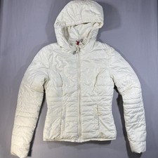 H&M Divided Puffer Jacket Women 4 Ivory Hoode...