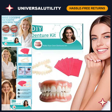 DIY Denture Kit - Comfortable Top Bottom Fake Teeth for Daily Wear, Easy Fit