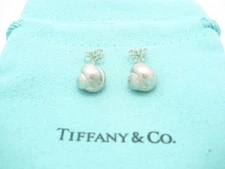 Tiffany & Co. Sterling Silver Love Knot Ball Stud Earrings - Pouch