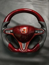 HONDA CIVIC FD2/FN2 RED Carbon fiber  customized steering wheel