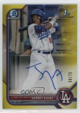 2022 Bowman Chrome Prospect Yellow Refractor /75 Jorbit Vivas #CPA-JV Auto 3hd