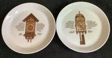 2 Mitterteich Porzellan 4.5" Plates with Clock Designs (#4 & #6)