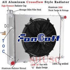3 Row Aluminum Radiator Shroud Fan For 1993-1997 Jeep Grand Cherokee 4.0l L6 3 Row Aluminum Radiator Shroud Fan For 1993-1997 Jeep Grand Cherokee 4.0l L6