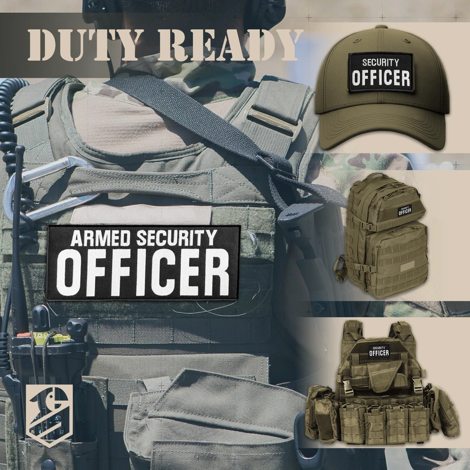 3Pcs Armed Security Officer Patch Set: Durable Embroidered Tactical Patches - Image 2 of 4