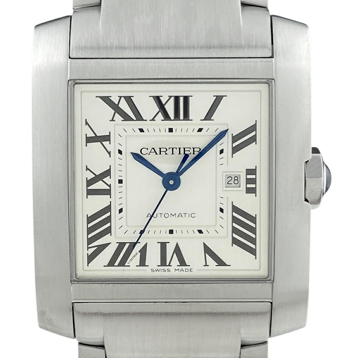 CARTIER Tank Française Lm WSTA0067 Silver Men's Used Watch #8127
