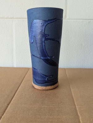Handmade Studio Art Pottery Alfa Dom J Stoneware Vase Vessel Signed