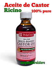 Aceite De Ricino Natural Pure Castor Oil by De La Cruz Bottled in the USA