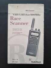 RadioShack PRO-74 100-Channel VHF/UHF/Air/800 MHz Race Scanner Box Bundle