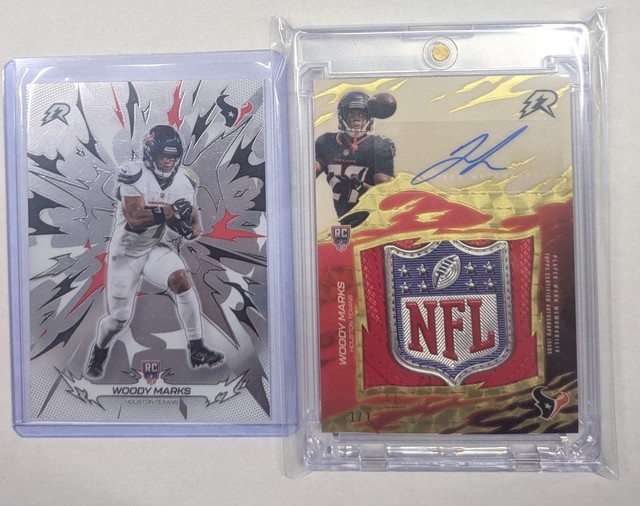 Woody Marks 2025 Topps Resurgence 1/1 NFL Shield RPA + Bonus Card