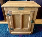 WHITE CLAD ICE BOX CHEST MEDIUM OAK BROWN 1 DOOR SIDE CABINET NIGHTSTAND NICE — photo 2