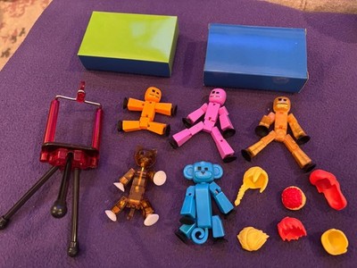 Stikbot Animation Stik Bot Lot of 5 Figures with Hair Accessories and Tripod B1
