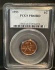 1953 PROOF LINCOLN WHEAT CENT PCGS PR66RD